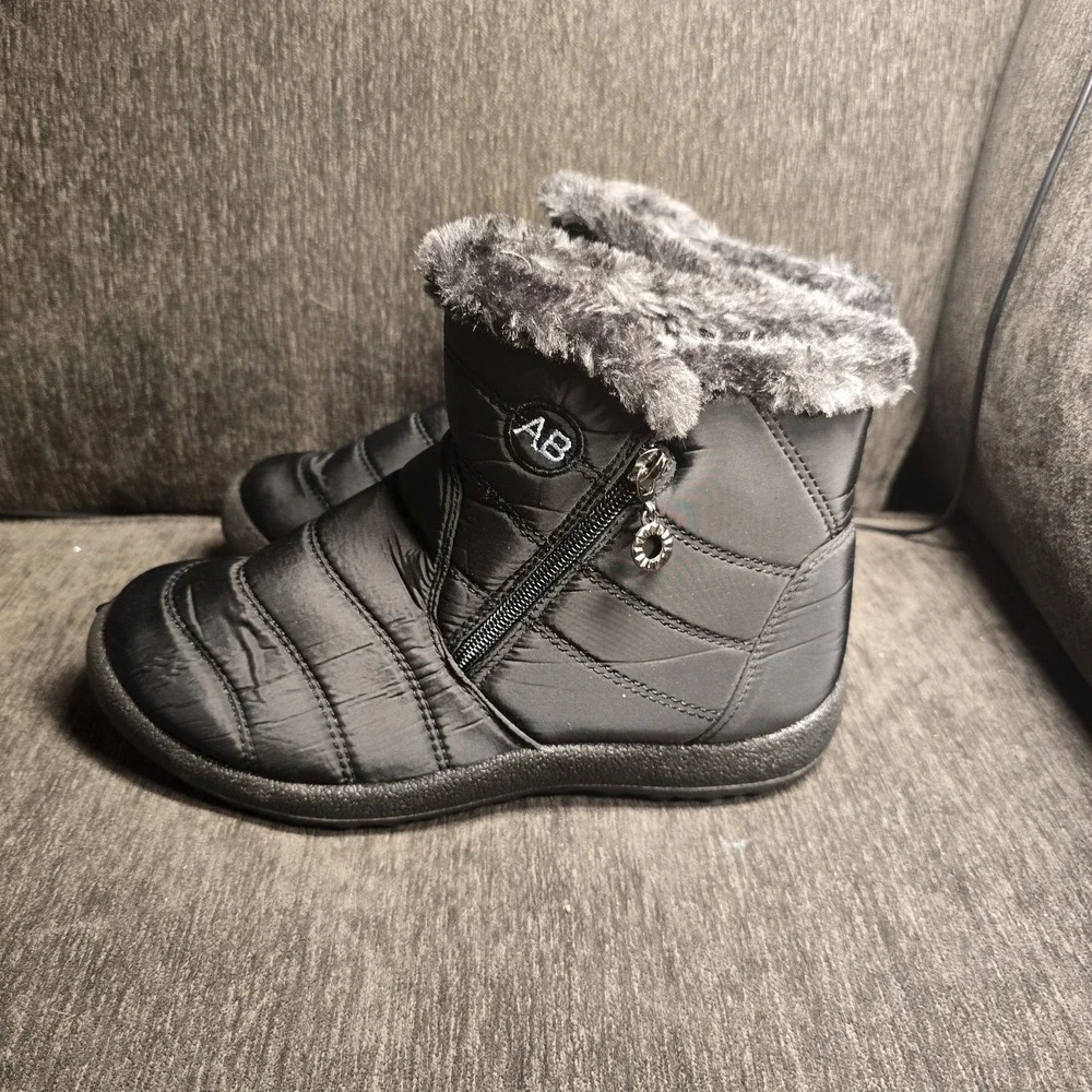 Women's Waterproof‎ Winter Snow Boots Ladies Warm Slip On Ankle Booties Size 10